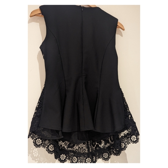 ZARA Black Lace Sleeveless Top~Size Small - Picture 3 of 5
